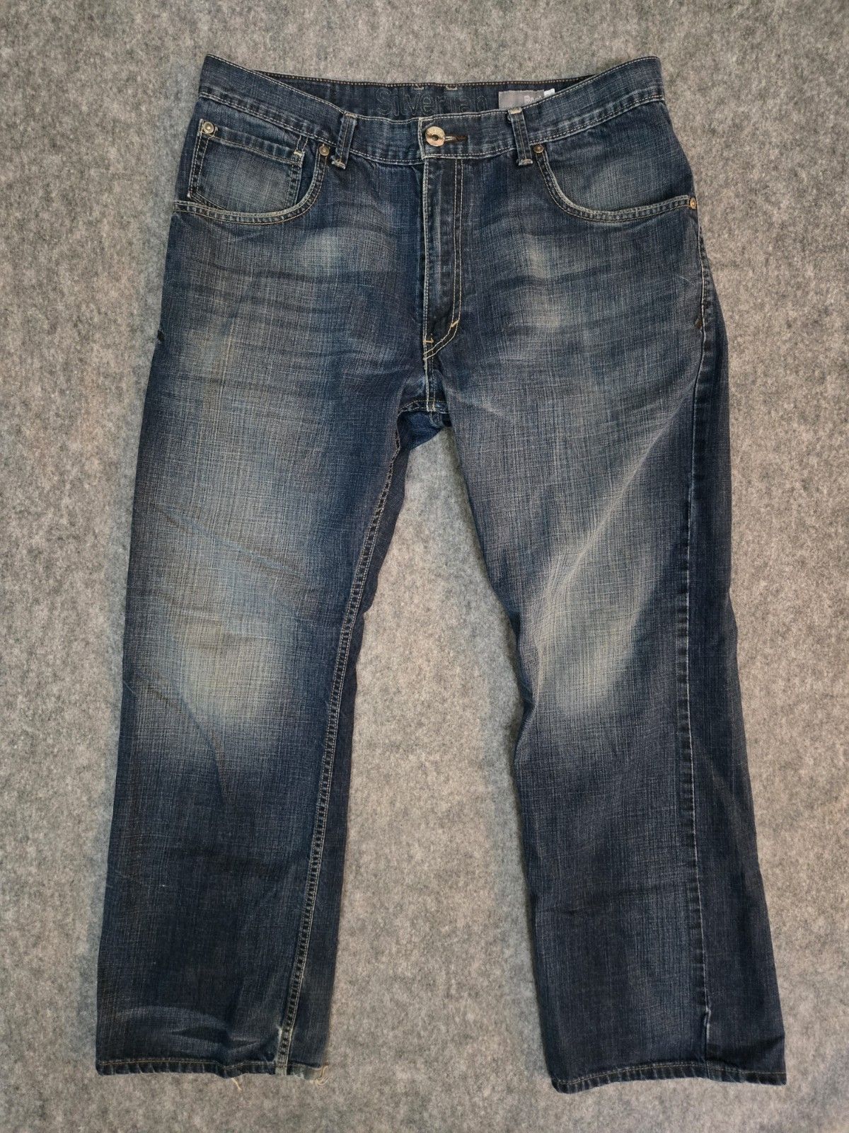 Silvertab Boot Jeans Mens 36x29 Blue Medium Wash Relaxed Fit Bootcut Denim